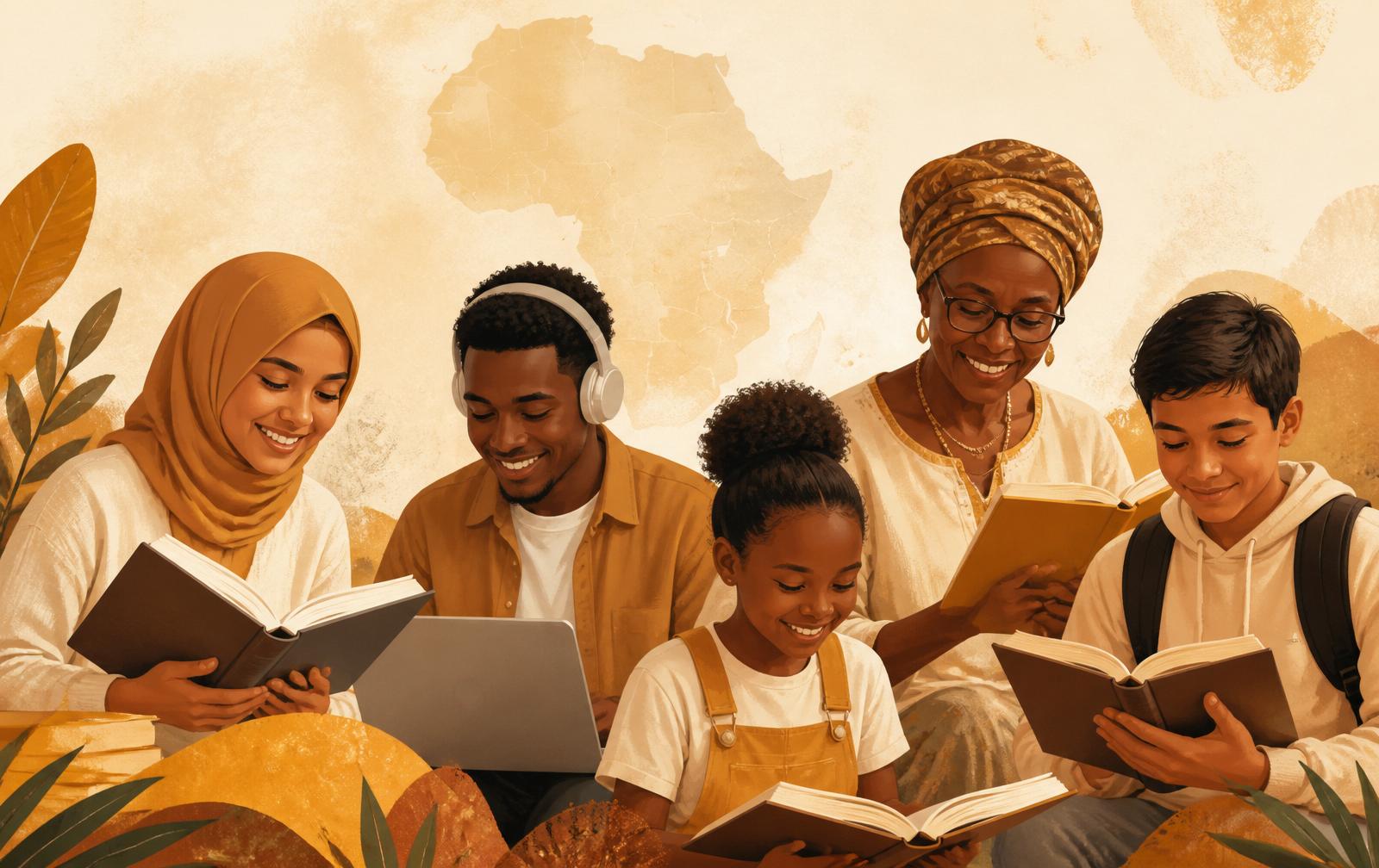 Diverse learners studying African languages together